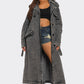 Distressed Denim Trench Coat