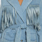 Fringed Denim Trench