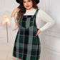 Honey Plaid Wide Strap Overall Dress