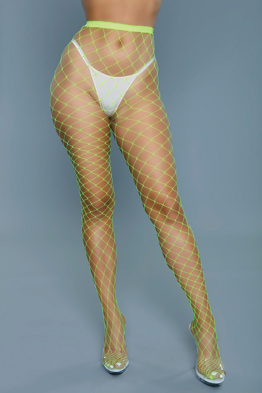 “Can't Back Down” Fishnets - Neon Green