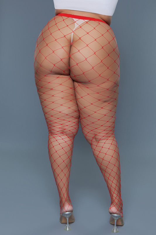 “Can't Back Down V2” Fishnets - Red