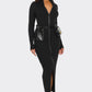 Ribbed Knit Utility Midi Dress