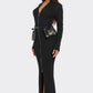 Ribbed Knit Utility Midi Dress