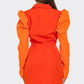 Two-Tone Orange Zip-Up Dress