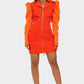Two-Tone Orange Zip-Up Dress