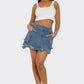 Utility Denim Maxi Skirt