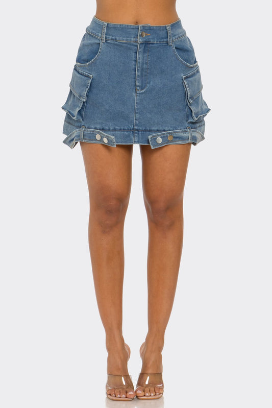 Utility Denim Maxi Skirt