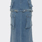 Utility Denim Maxi Skirt