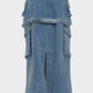 Utility Denim Maxi Skirt