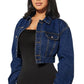 “Peek, No Boo” Denim Crop Jacket
