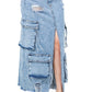 “Split Decisions” Long Maxi Denim Skirt