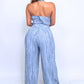 Skyline Pleated Halter Jumpsuit – Slate Blue