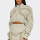 Two-Tone Nylon Windbreaker Skirt Set