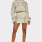 Two-Tone Nylon Windbreaker Skirt Set