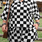 Black Checkered Pattern Tee and Shorts Two Piece Set