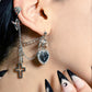 Noir Heart Cross Earrings