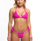 Micro bikini pink ribbed G string
