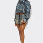 Denim Mesh Illusion Oversized Shirt