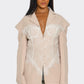 Lace Command Corset Blazer - Blush Nude