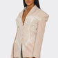 Lace Command Corset Blazer - Blush Nude