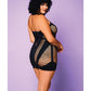 “Heart of Chaos” Seamless Chemise w/Halter Strap Black QN
