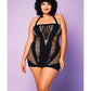 “Heart of Chaos” Seamless Chemise w/Halter Strap Black QN