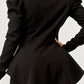 Ruched Shoulder Wide Collar Pant Set