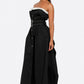 Strapless Belted Trench Maxi Dress