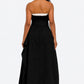 Strapless Belted Trench Maxi Dress