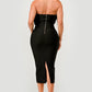 Rose Applique Halter Midi Dress