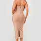 Rose Applique Halter Midi Dress