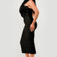 Rose Applique Halter Midi Dress