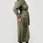 Olive Green Longline Trench Coat with Belt