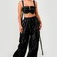 Black Utility Crop Top & Cargo Pant Set