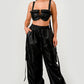 Black Utility Crop Top & Cargo Pant Set