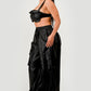 Black Utility Crop Top & Cargo Pant Set