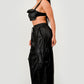 Black Utility Crop Top & Cargo Pant Set