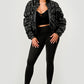 The Noir Ruched Bomber