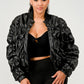 The Noir Ruched Bomber