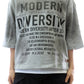 OBSIDIAN French Terry 3/4 Sleeve Crop Top Tee