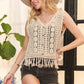 Fringe Hem Crochet Vest Cardigan