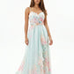 Ethereal Watercolor Floral Sweetheart Chiffon Gown