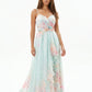Ethereal Watercolor Floral Sweetheart Chiffon Gown