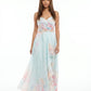 Ethereal Watercolor Floral Sweetheart Chiffon Gown