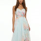 Ethereal Watercolor Floral Sweetheart Chiffon Gown