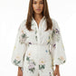 Painterly Botanical Linen Blouson Two-Piece Set