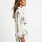 Painterly Botanical Linen Blouson Two-Piece Set