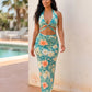 Emerald Tropic & Sculptural Cut-out Dress