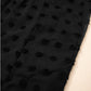 Black Dotty Textured Notched Neck Ruffled Dress