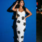 Monochrome Bloom Bustier Maxi Dress